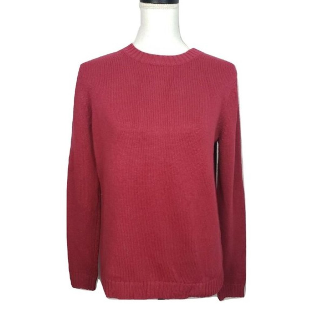 NWT Medium J Jill Button Back Cranberry Sweater